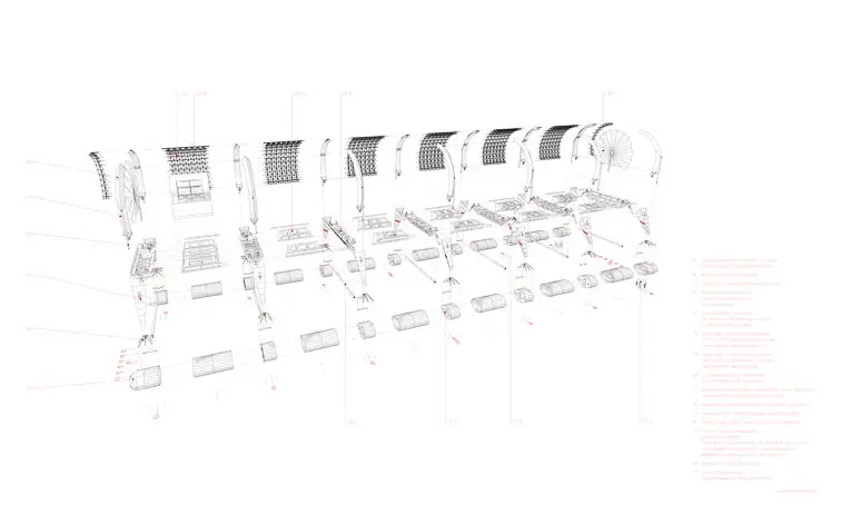Explosionszeichnung der Bauteile Explosionszeichnung der Bauteile