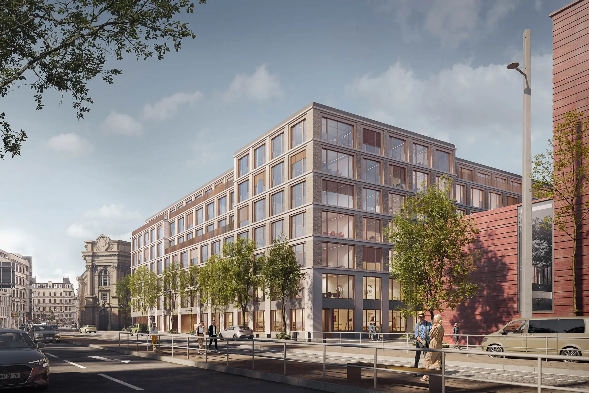 Stadtquartier »Urbanum 1« in Leipzig: Visualisierung von Nordost