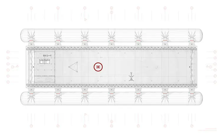 Grundriss des Hangars und der Werkstatt Grundriss des Hangars und der Werkstatt