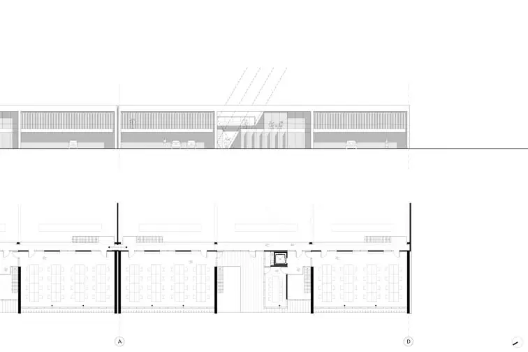 Grundriss Obergeschoss, Ansicht Büros Grundriss Obergeschoss, Ansicht Büros