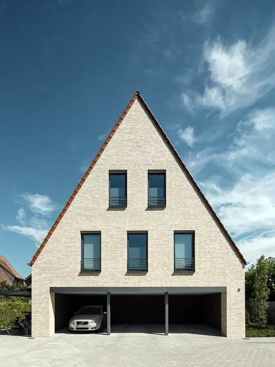 Giebelfassade Mehrfamilienhaus Stadtgärten Telgte am Meisenweg Giebelfassade Mehrfamilienhaus Stadtgärten Telgte am Meisenweg