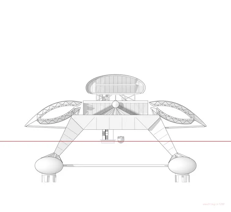 Bugansicht, Hangar geöffnet Bugansicht, Hangar geöffnet
