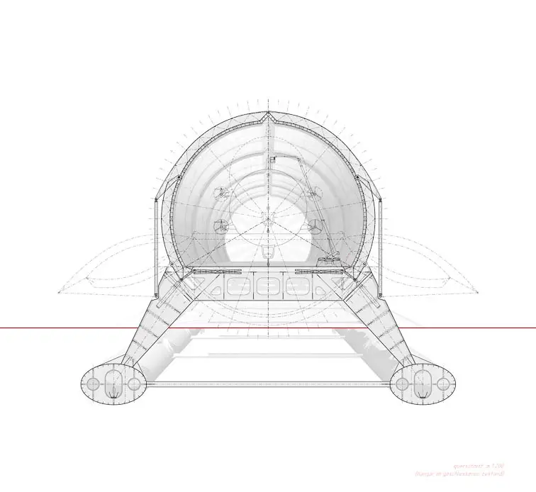 Querschnitt bei geschlossenem Hangar Querschnitt bei geschlossenem Hangar