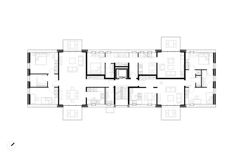 Balkone öffnen die Wohnungen im Obergeschoss nach Nordosten und Südwesten Balkone öffnen die Wohnungen im Obergeschoss nach Nordosten und Südwesten